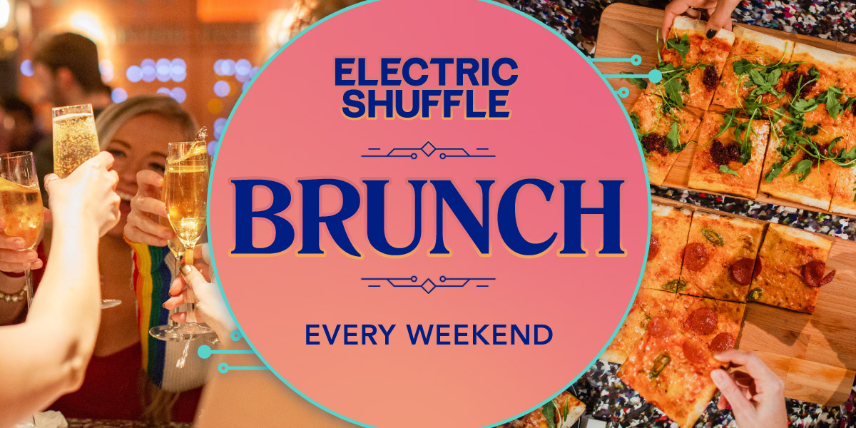A banner with images and the text "Brunch, Every Weekend"